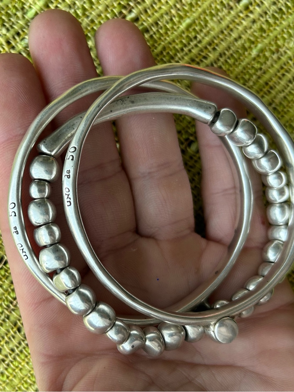 UNOde50 Multi-Strand Silver Stackable Bangle Bracelet